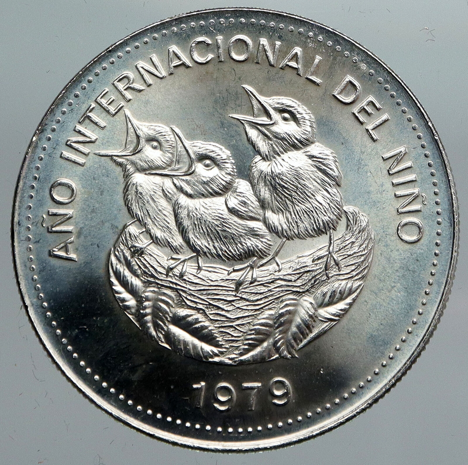 1979 COSTA RICA Year of the Child UNESCO VINTAGE Silver 100 Colones Coin i90564