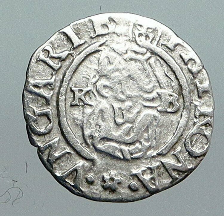 1578 HUNGARY King Maximilian Miksa MADONNA & CHILD Old Silver Denar Coin i90554