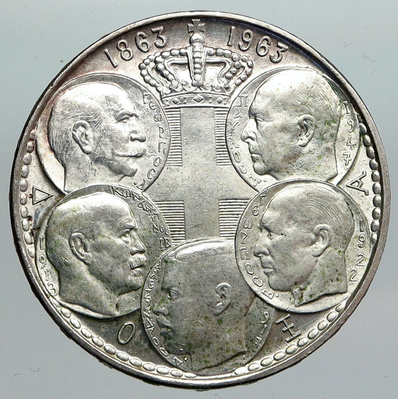 1963 GREECE PAUL GEORGE I II ALEXANDER CONSTANTINE Silver 30 Drachma Coin i90568