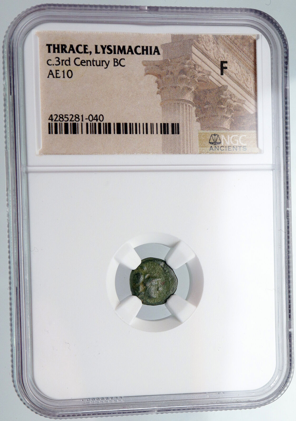 LYSIMACHIA Thrace Authentic Ancient 300BC Silver Greek Coin ATHENA NGC i90595