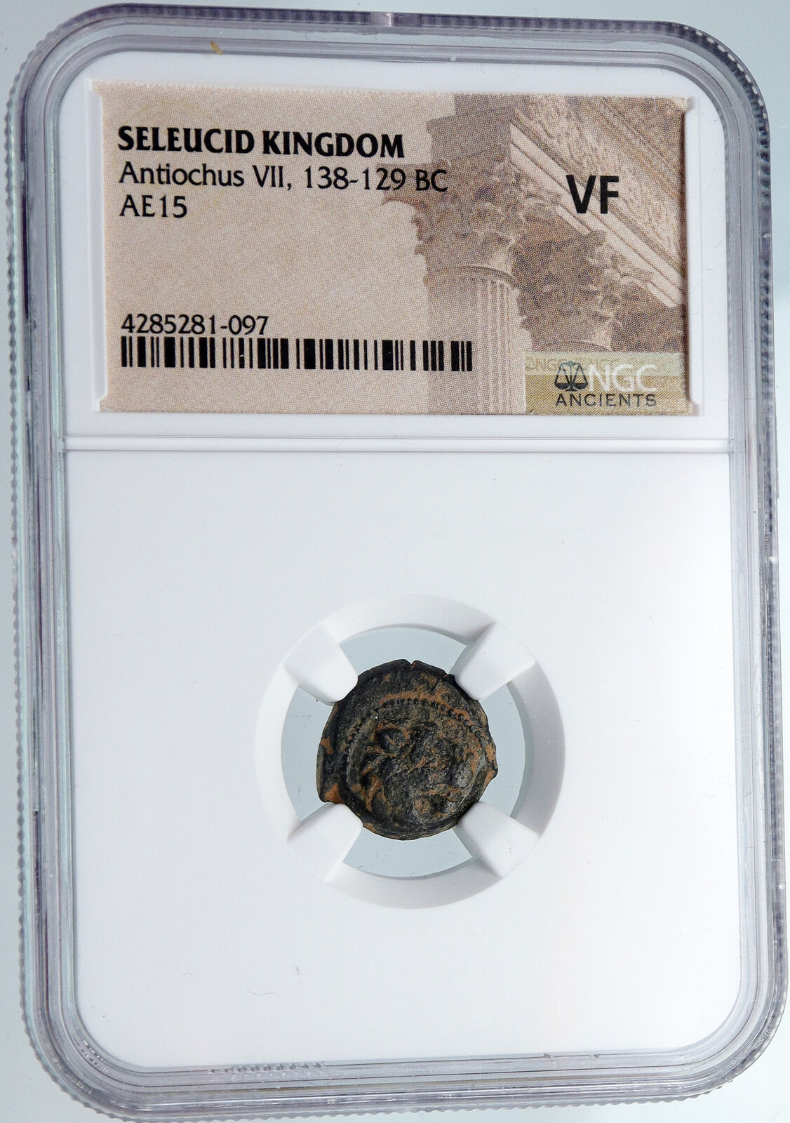 ANTIOCHOS VII Sidetes 138BC Seleukid Ancient Greek Coin NEMEAN LION NGC i90003