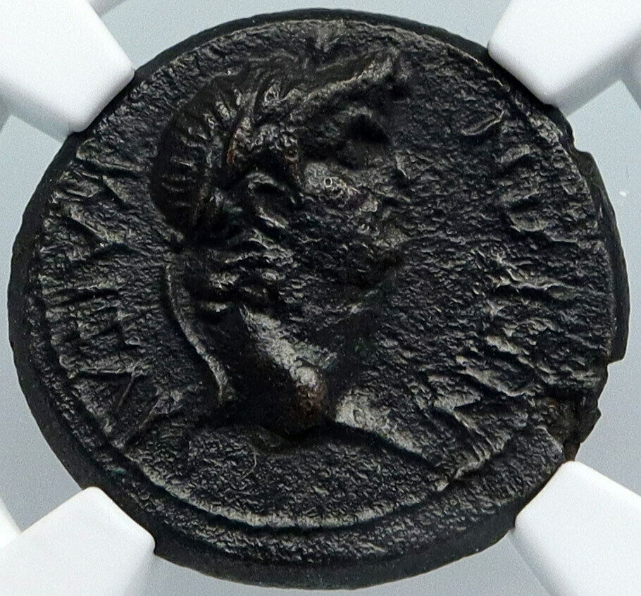 NERO Authentic Ancient 54AD Sardes Lydia OLD Original Roman Coin ZEUS NGC i88904