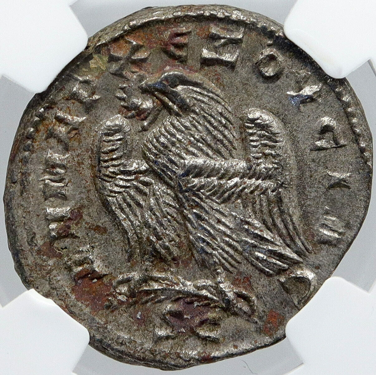 HERENNIA ETRUSCILLA Ancient 250AD OLD Silver Roman Coin EAGLE & PALM NGC i87719