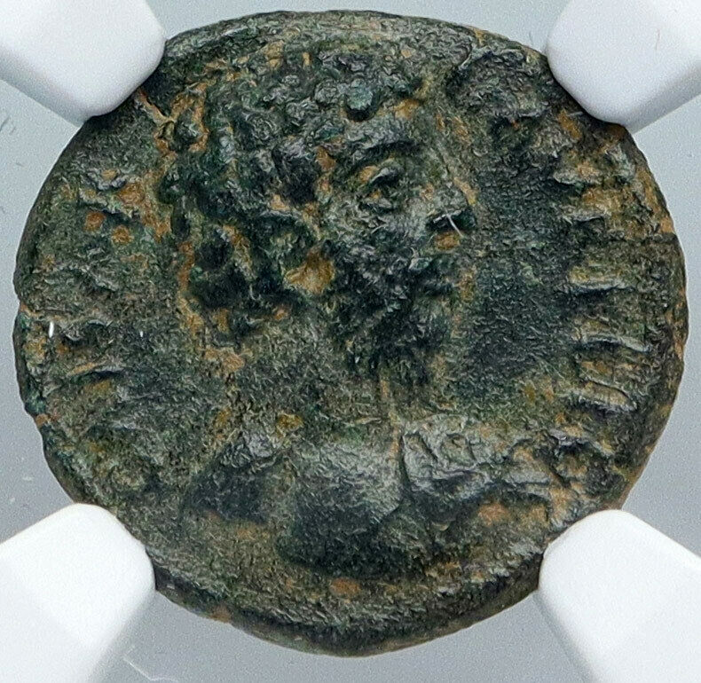 LUCIUS VERUS 161AD Pisidia, Antiochia Rome Ancient Roman Coin ALTAR NGC i88934