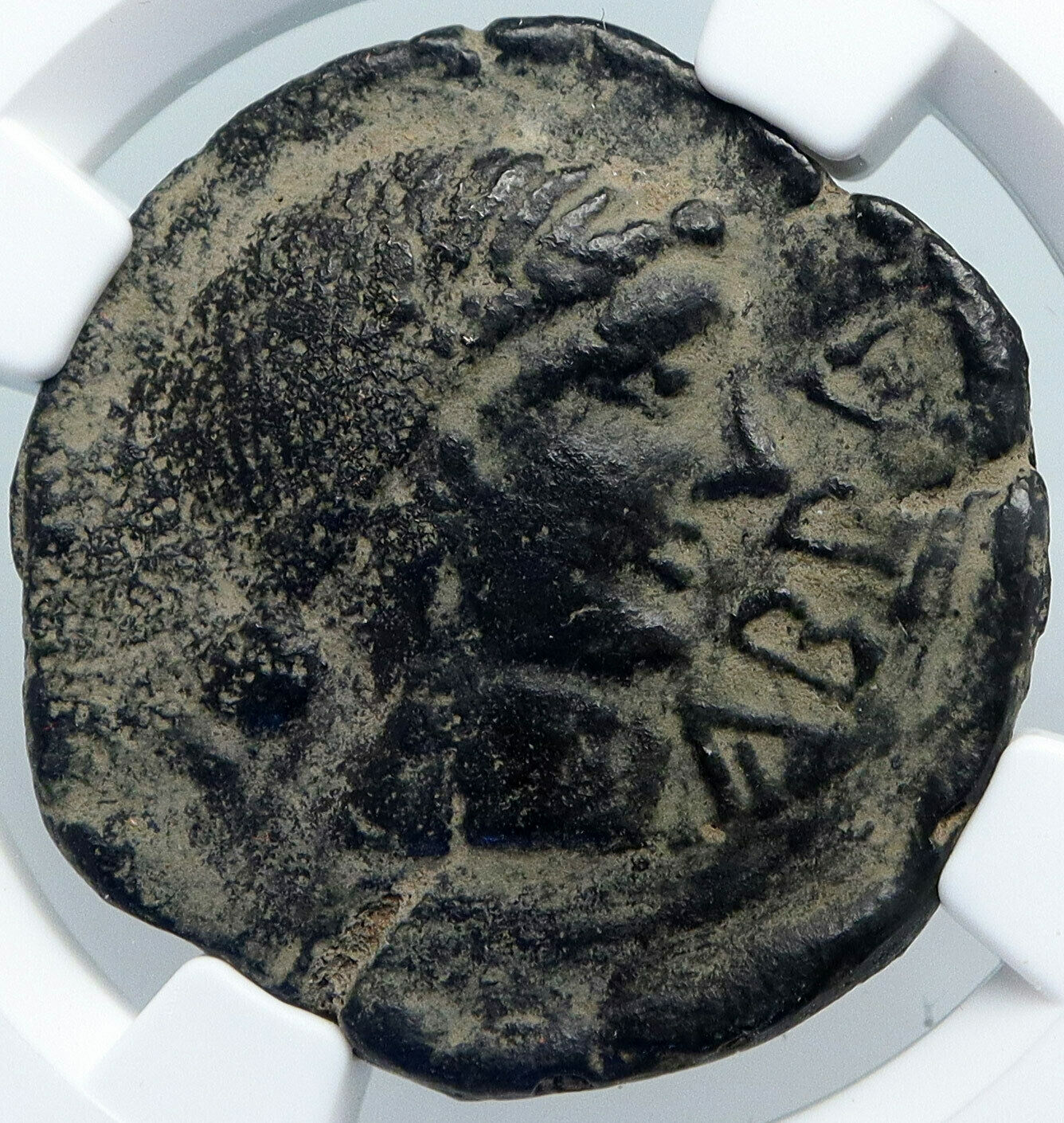 ABRA in SPAIN Authentic Ancient 150 BC OLD Iberian Greek Spanish Coin NGC i88929