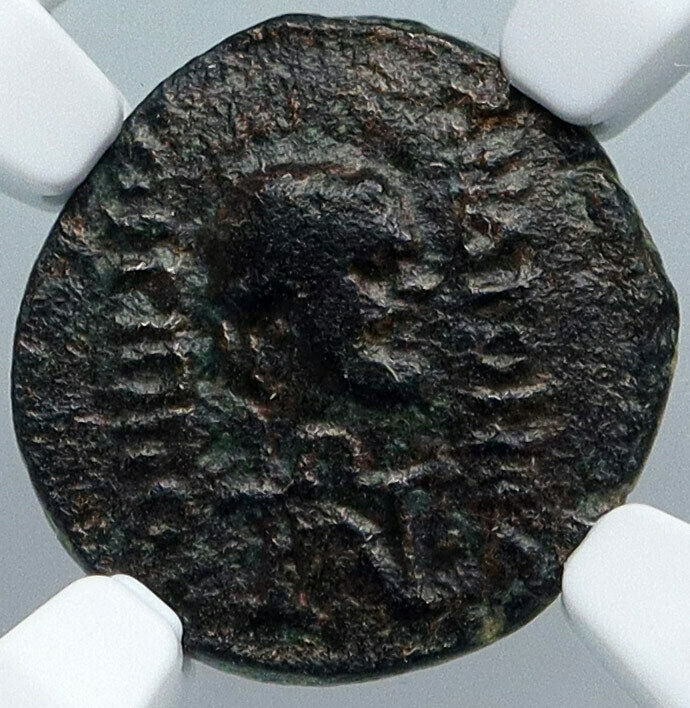 TREPEZOPOLIS in CARIA Ancient AUGUSTUS Greek Coin CAPRICORN SILENOS NGC i88931