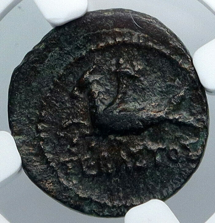 TREPEZOPOLIS in CARIA Ancient AUGUSTUS Greek Coin CAPRICORN SILENOS NGC i88931