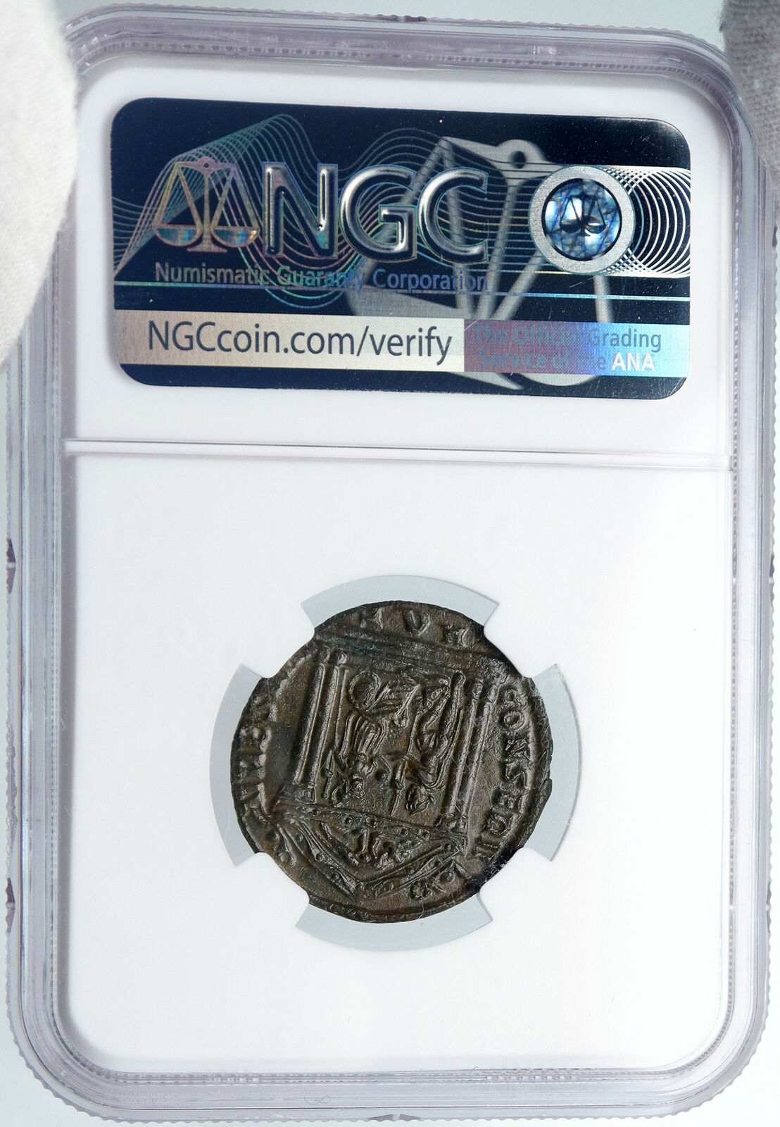 MAXENTIUS Authentic Ancient 308AD Rome Genuine OLD Roman Coin TEMPLE NGC i88881