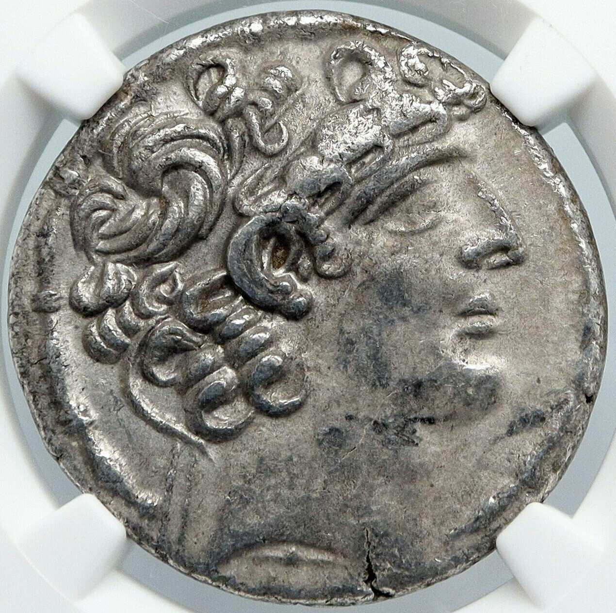 ANTIOCH Roman under EMPEROR CASSIUS Vintage ANCIENT OLD Silver Coin NGC i88884