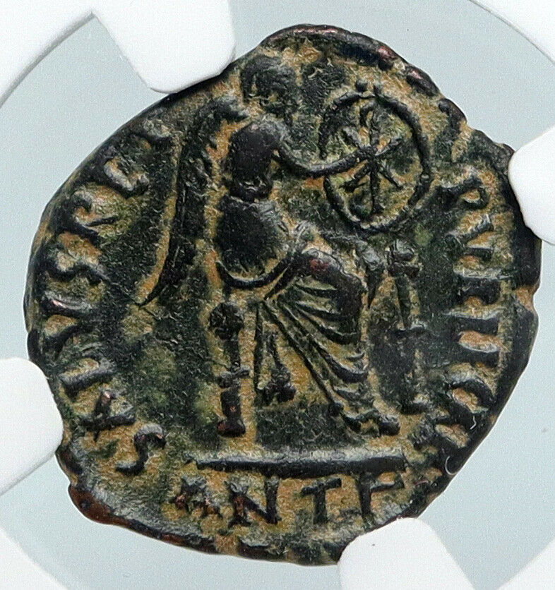 EUDOXIA Arcadius Wife 401AD Authentic OLD Ancient Roman Coin VICTORY NGC i89861