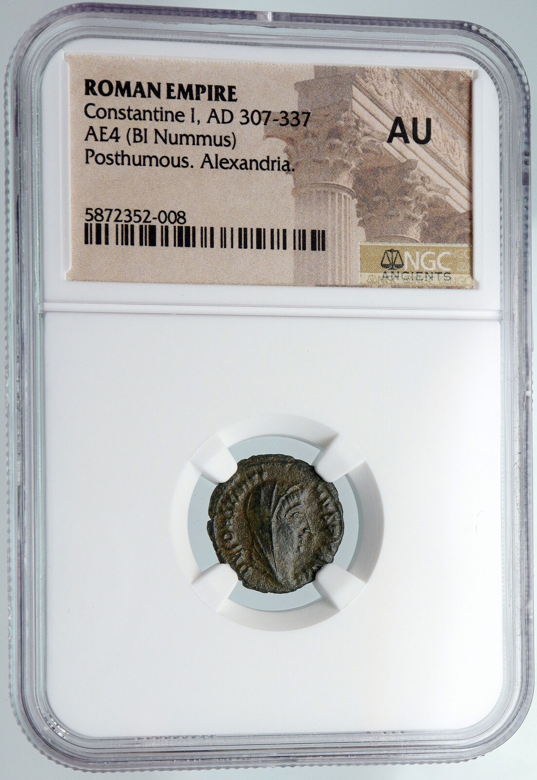 CONSTANTINE I the GREAT Roman Coin POSTHUMOUS Christian Deification NGC i89860