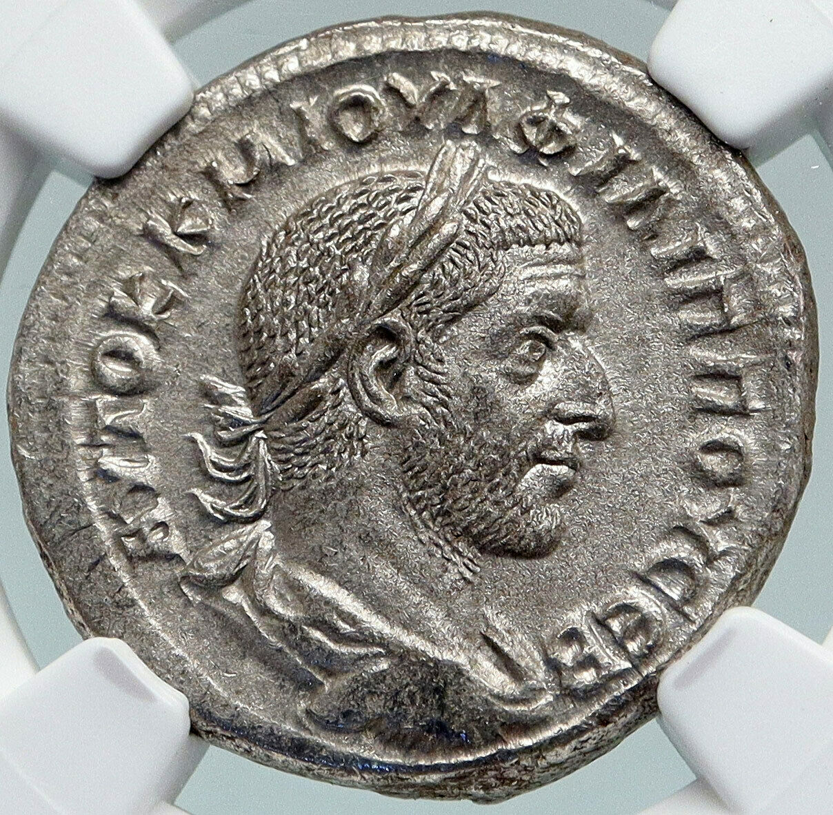 PHILIP I ARAB Antioch Ancient VINTAGE Roman TETRADRACHM Coin EAGLE NGC i87746