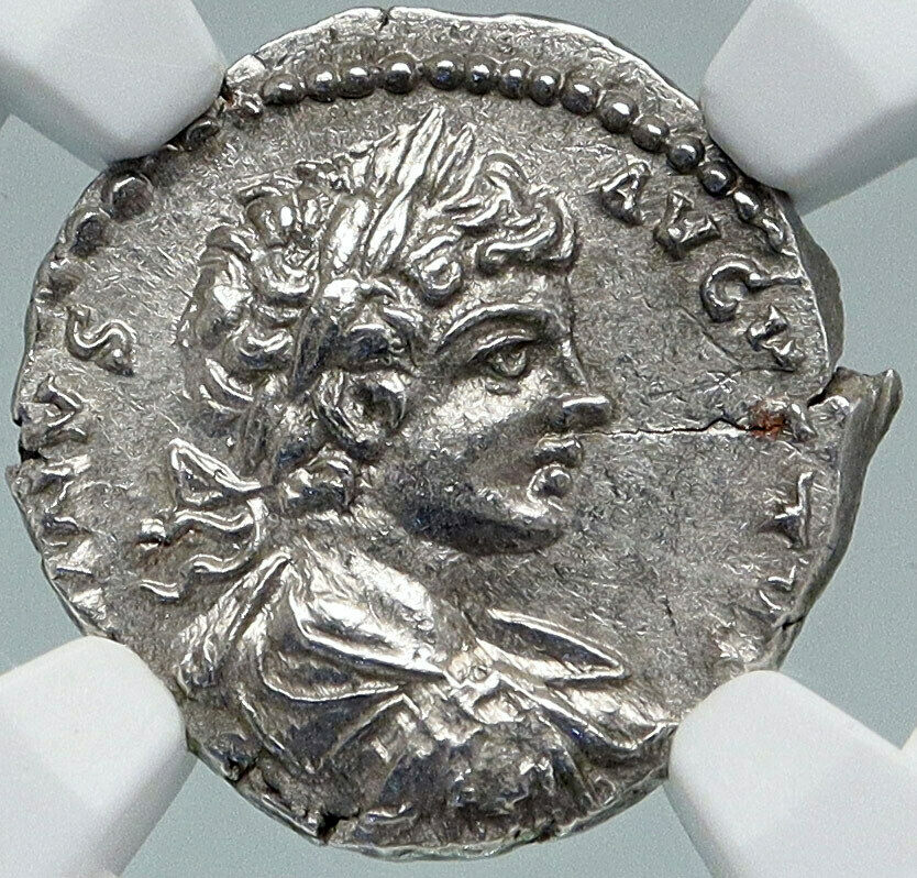 CARACALLA Ancient Vintage 205AD Silver Roman DENARIUS Coin FELICITAS NGC i87748