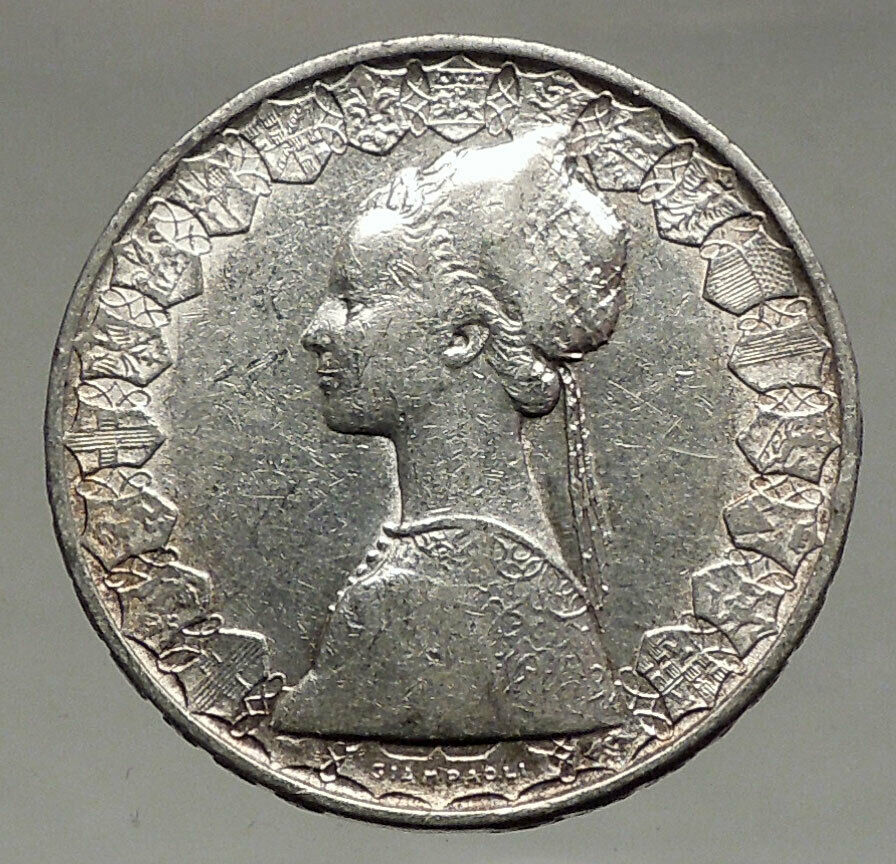 1961 ITALY - CHRISTOPHER COLUMBUS DISCOVER America SILVER Italian Coin i56731