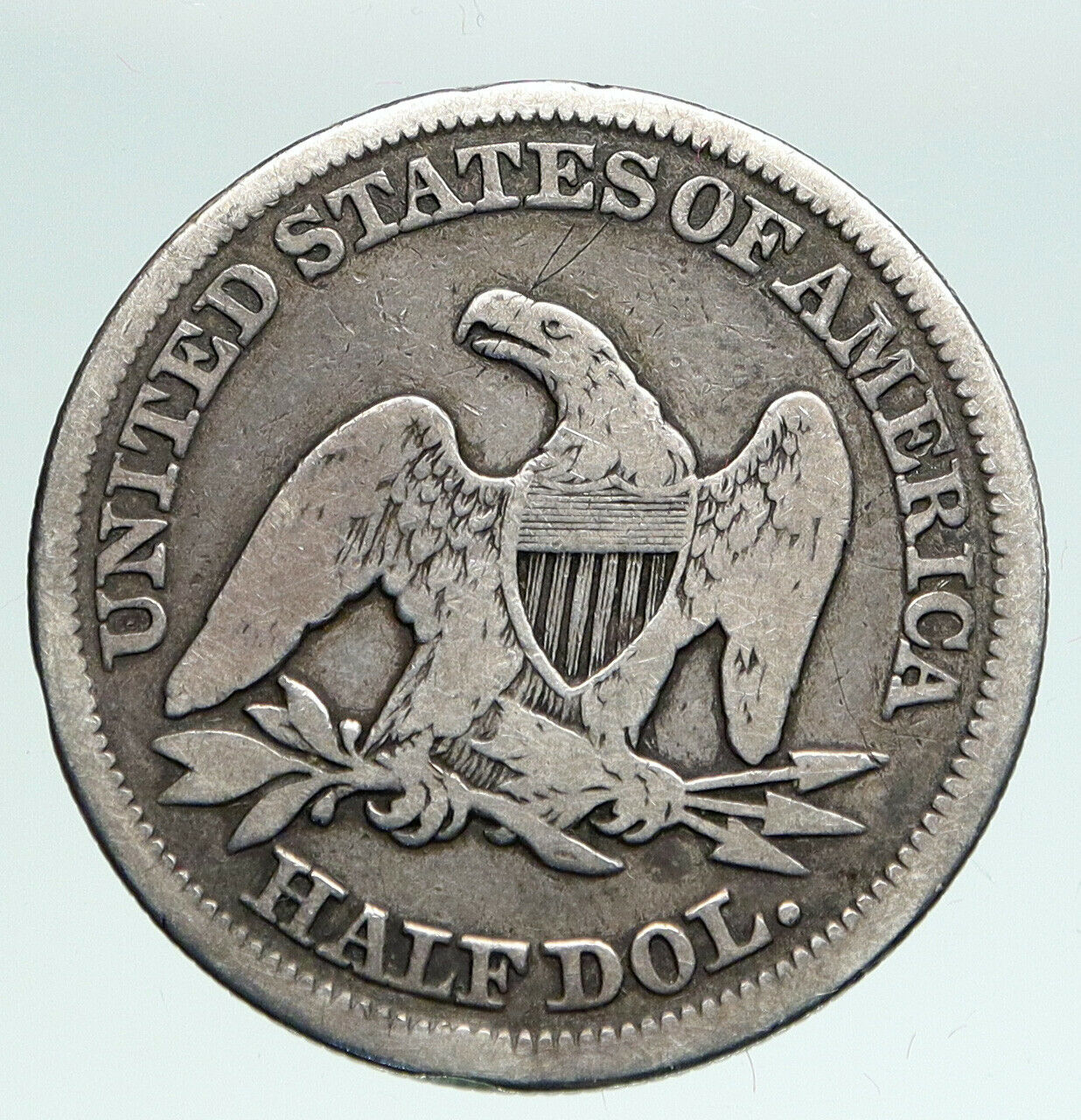 1854 O UNITED STATES US Silver SEATED LIBERTY Half Dollar Coin w EAGLE i90918