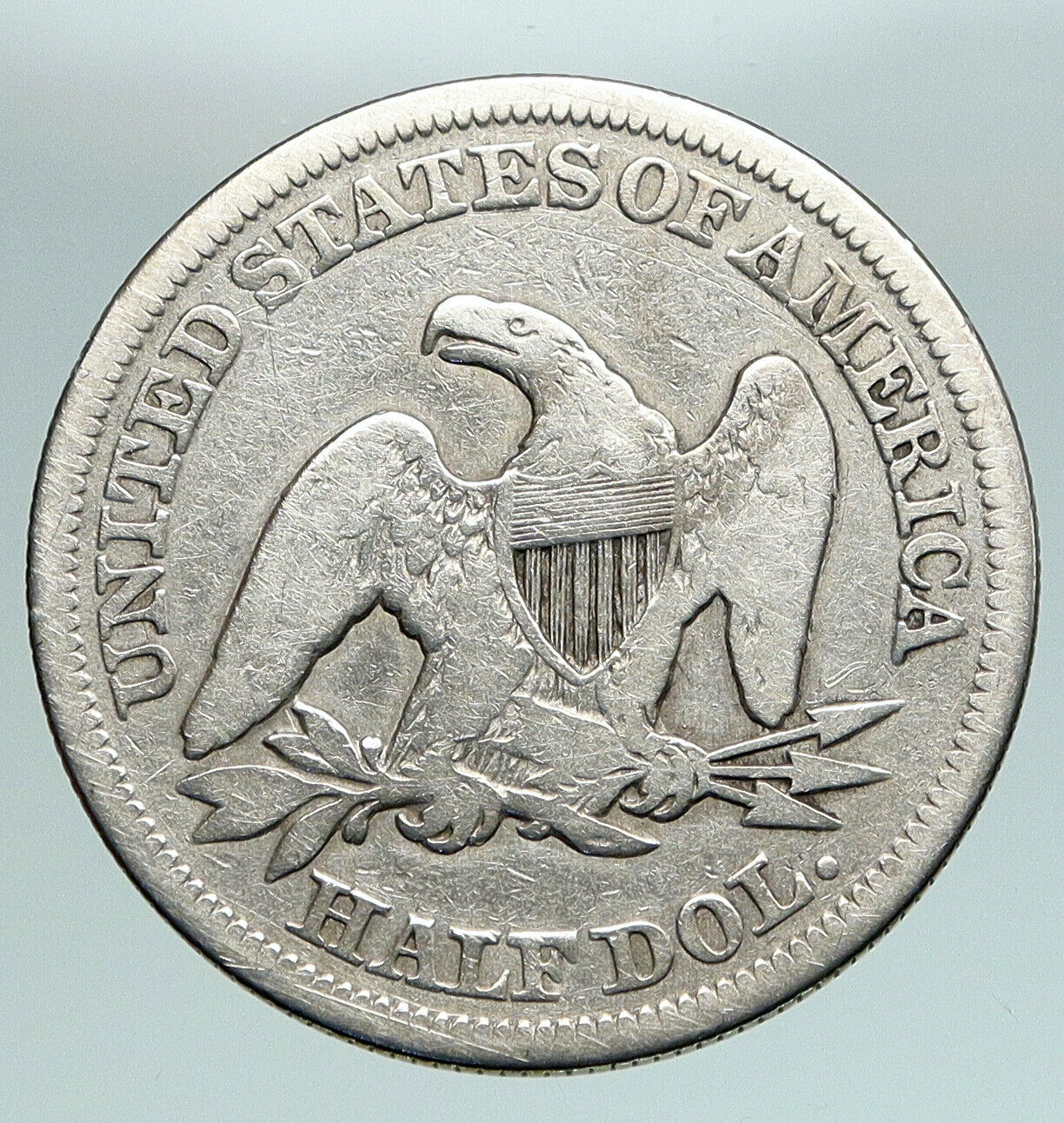 1854 O UNITED STATES US Silver SEATED LIBERTY Half Dollar Coin w EAGLE i90903