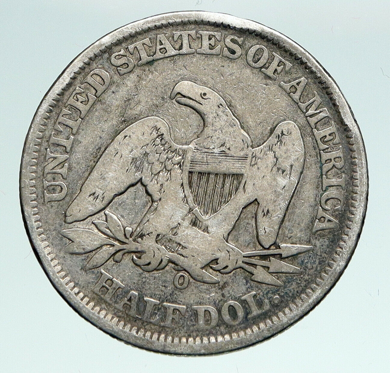 1856 O UNITED STATES US Silver SEATED LIBERTY Half Dollar Coin w EAGLE i90910