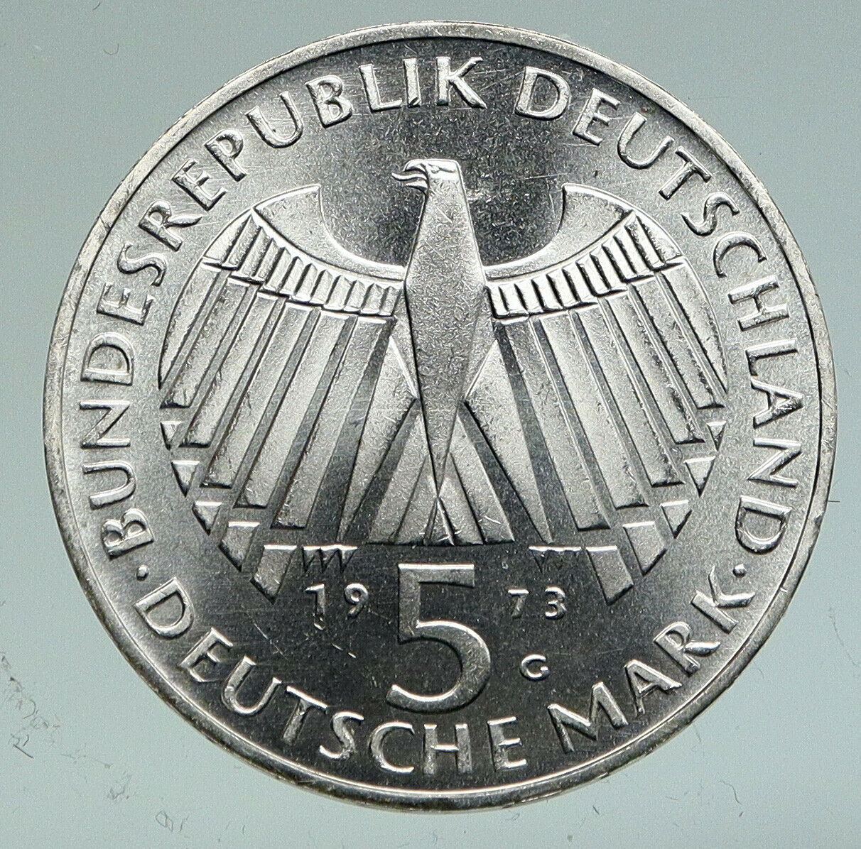 1973 GERMANY FRANFURT PARLIAMENT BUILDING Old Silver 5 Mark German Coin i91127