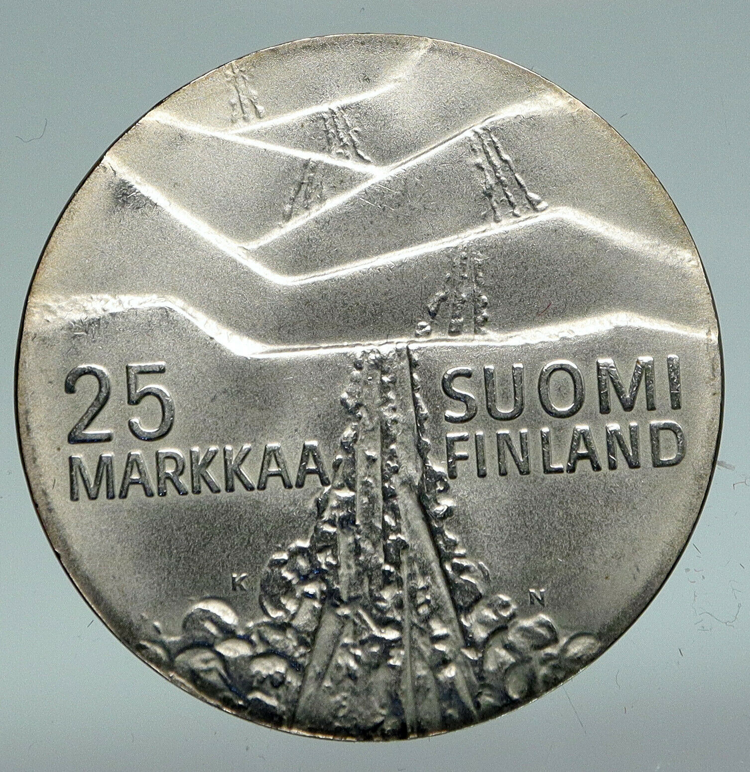 1978 FINLAND European Athletic Games TRACK VINTAGE Silver 25 Markkaa Coin i91114