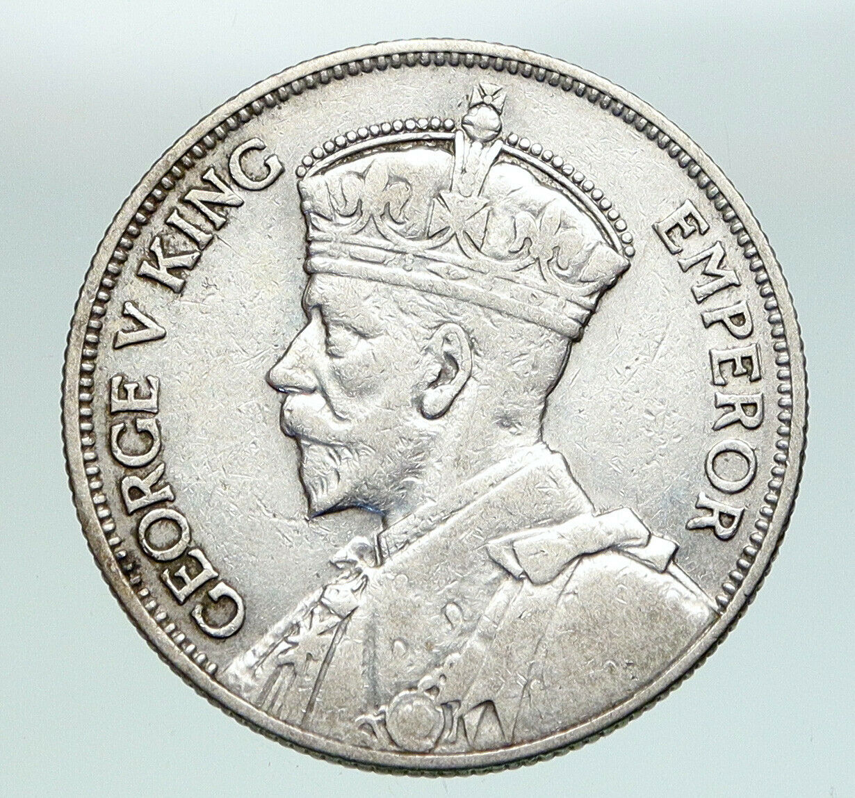 1933 NEW ZEALAND under UK King George V Silver Florin Coin w KIWI BIRD i91248