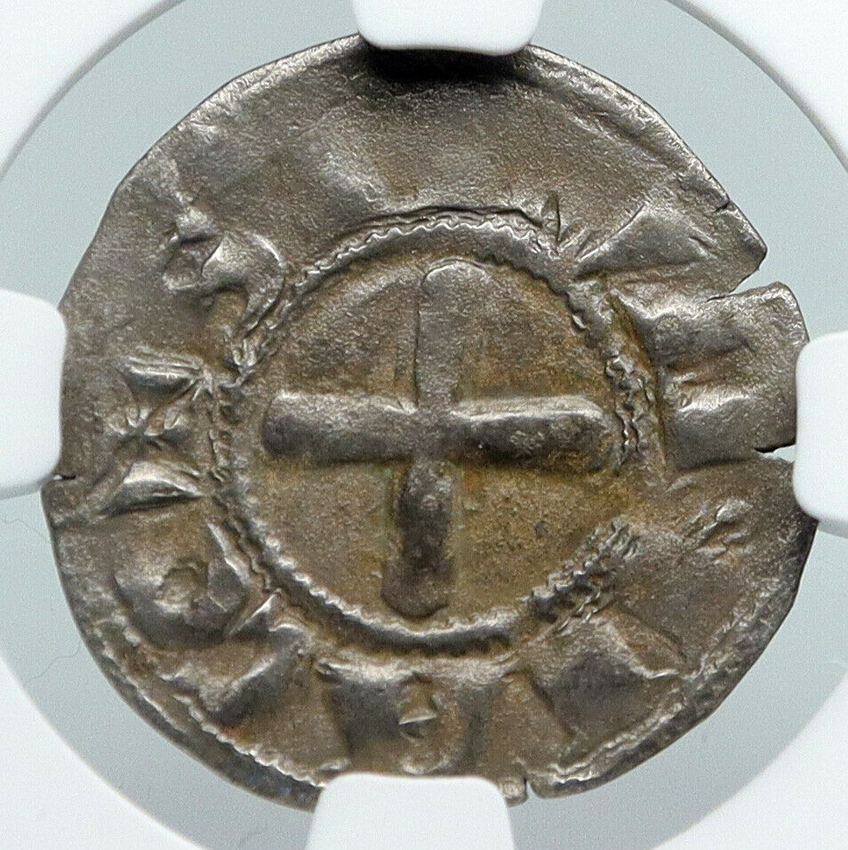 1180AD FRANCE FEUDAL Priory of Souvigny Medieval Silver Denier NGC Coin i91313