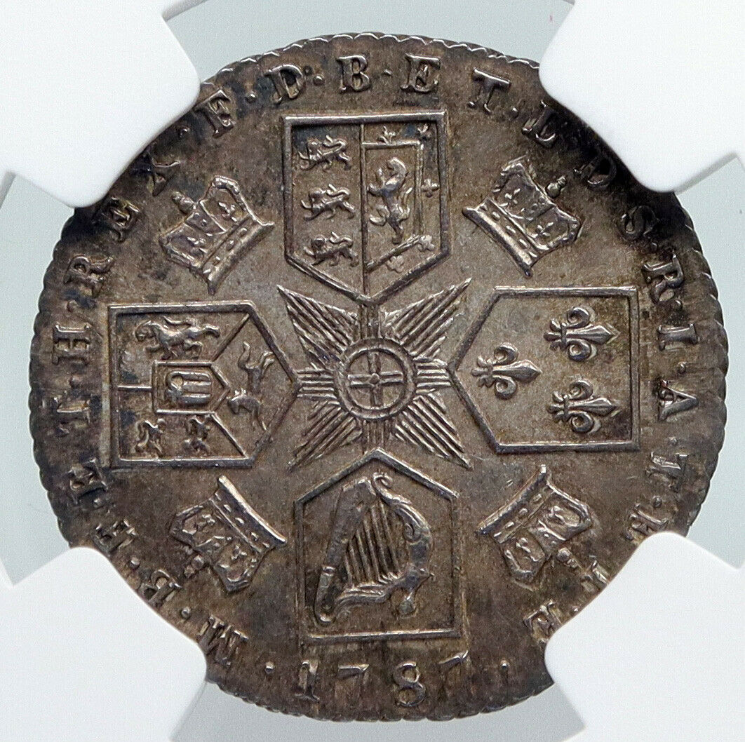 1787 UK Britain United Kingdom KING GEORGE III Silver Sixpence NGC Coin i91320