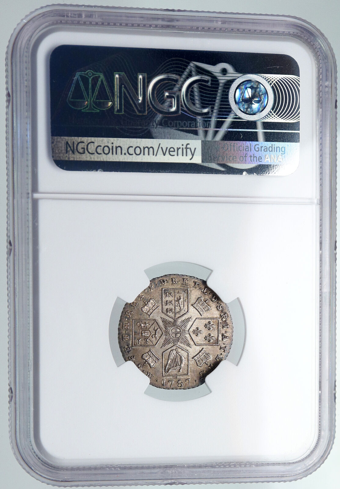 1787 UK Britain United Kingdom KING GEORGE III Silver Sixpence NGC Coin i91320