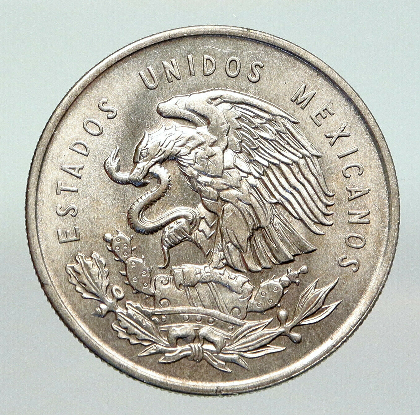 1950 Mo MEXICO Independence HERO JOSE MARIA MORELOS Old Silver Peso Coin i91204