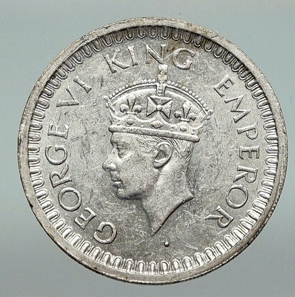 1944 INDIA States UK King George VI ANTIQUE Silver 1/2 RUPEE Indian Coin i91211