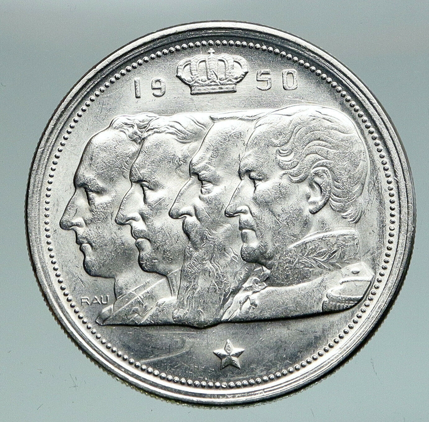 1950 BELGIUM Kings Leopold I II III & Albert I OLD Silver 100 Francs Coin i91042