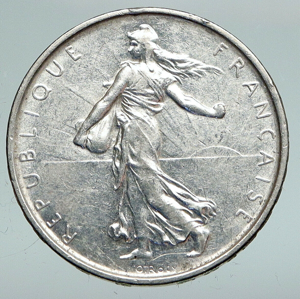 1962 FRANCE La Semeuse French SOWER WOMAN Old LARGE Silver 5 Francs Coin i90777