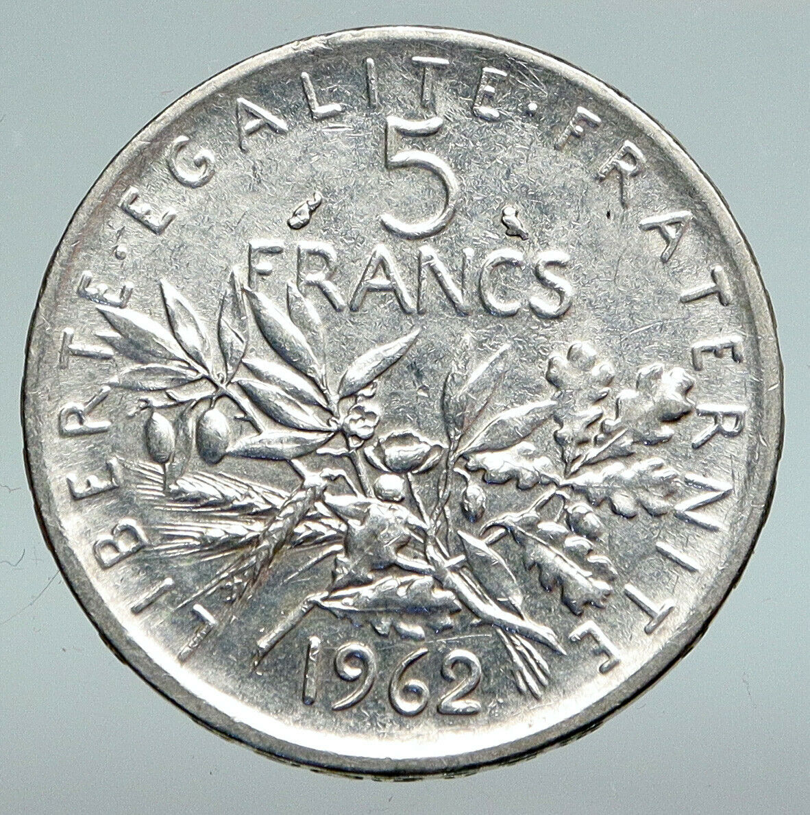 1962 FRANCE La Semeuse French SOWER WOMAN Old LARGE Silver 5 Francs Coin i90777