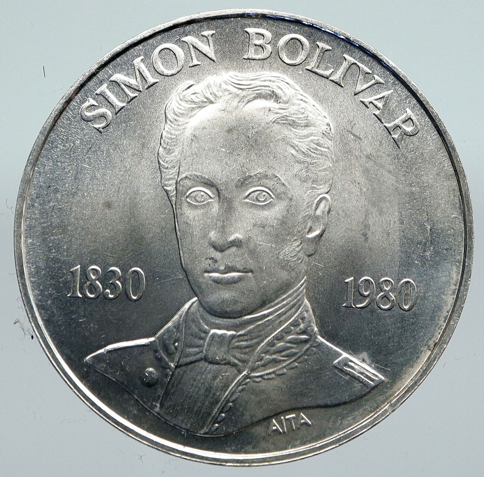 1980 Freemason President Simon Bolivar VENEZUELA Founder Silver 100 Coin i91400