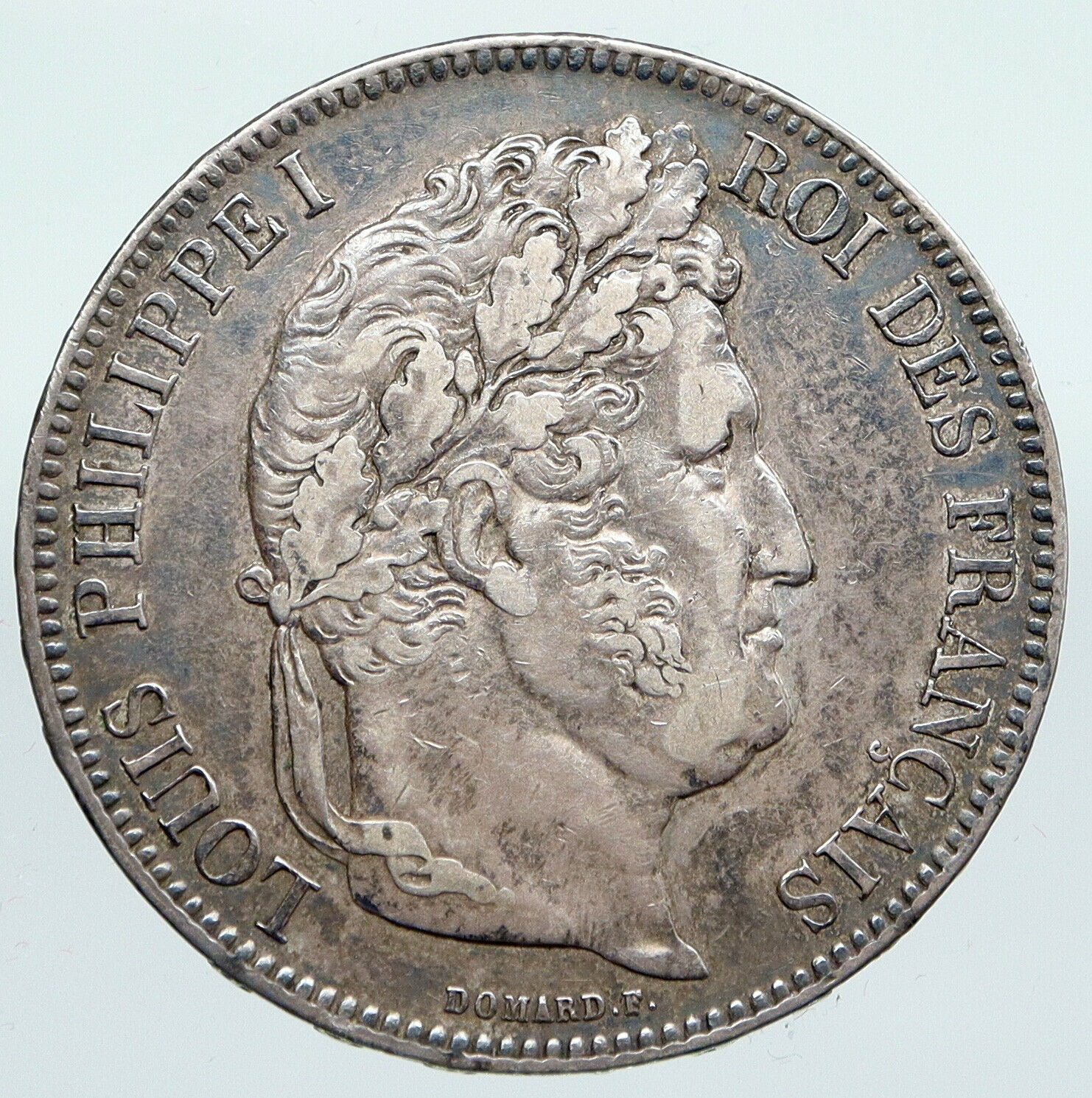 1843 FRANCE King Louis Philippe I French Antique OLD Silver 5 Francs Coin i91384