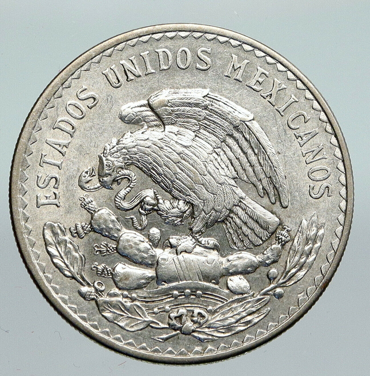 1947 Mo MEXICO Independence War HERO Jose Maria Morelos SILVER Peso Coin i91374