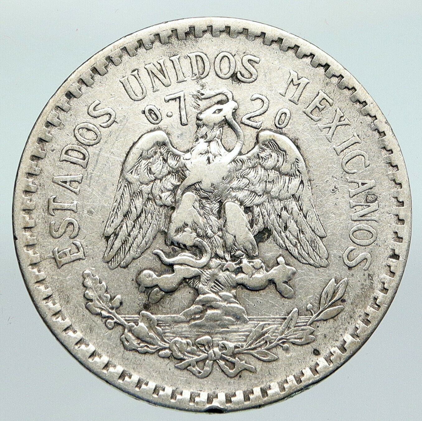 1924 MEXICO Eagle Liberty Cap Large Vintage OLD Silver Peso Mexican Coin i91378