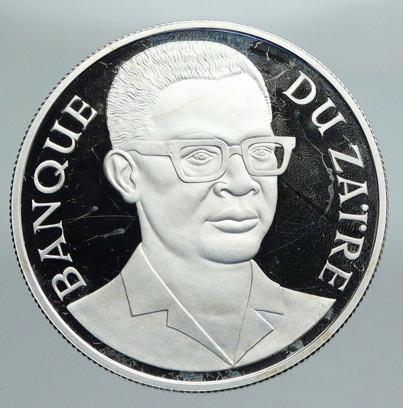 1975 ZAIRE CONGO Mobuto CONSERVATION Proof Silver 2 1/2 Zaires Coin i91361