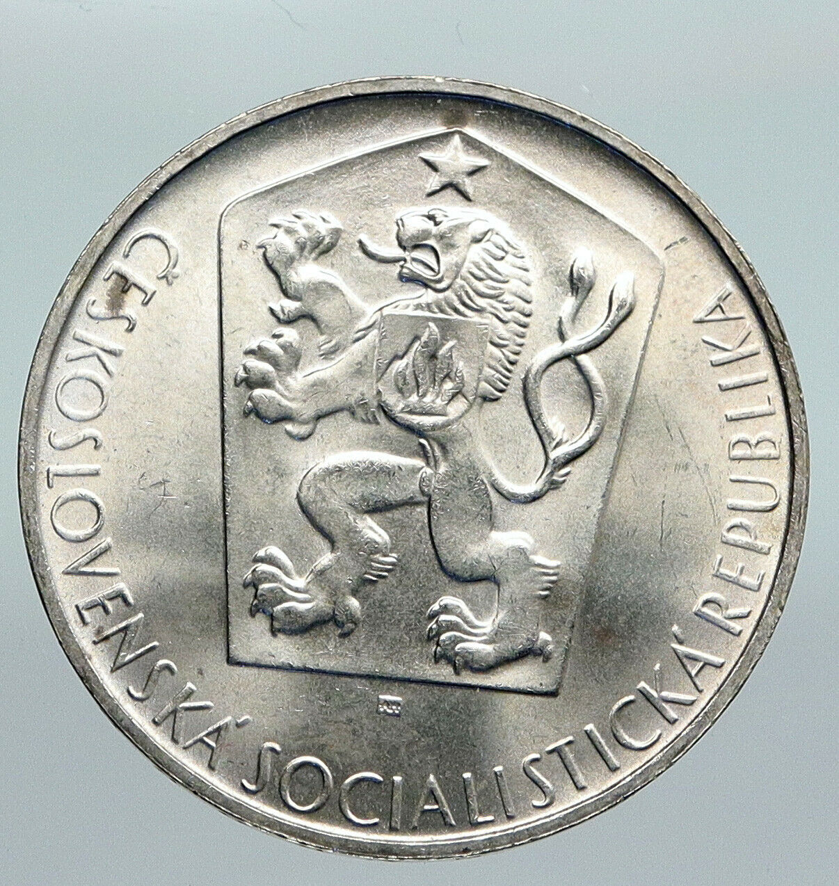 1964 CZECH REPUBLIC Three Hands Linden Old Genuine Silver 10 Korun Coin i91364