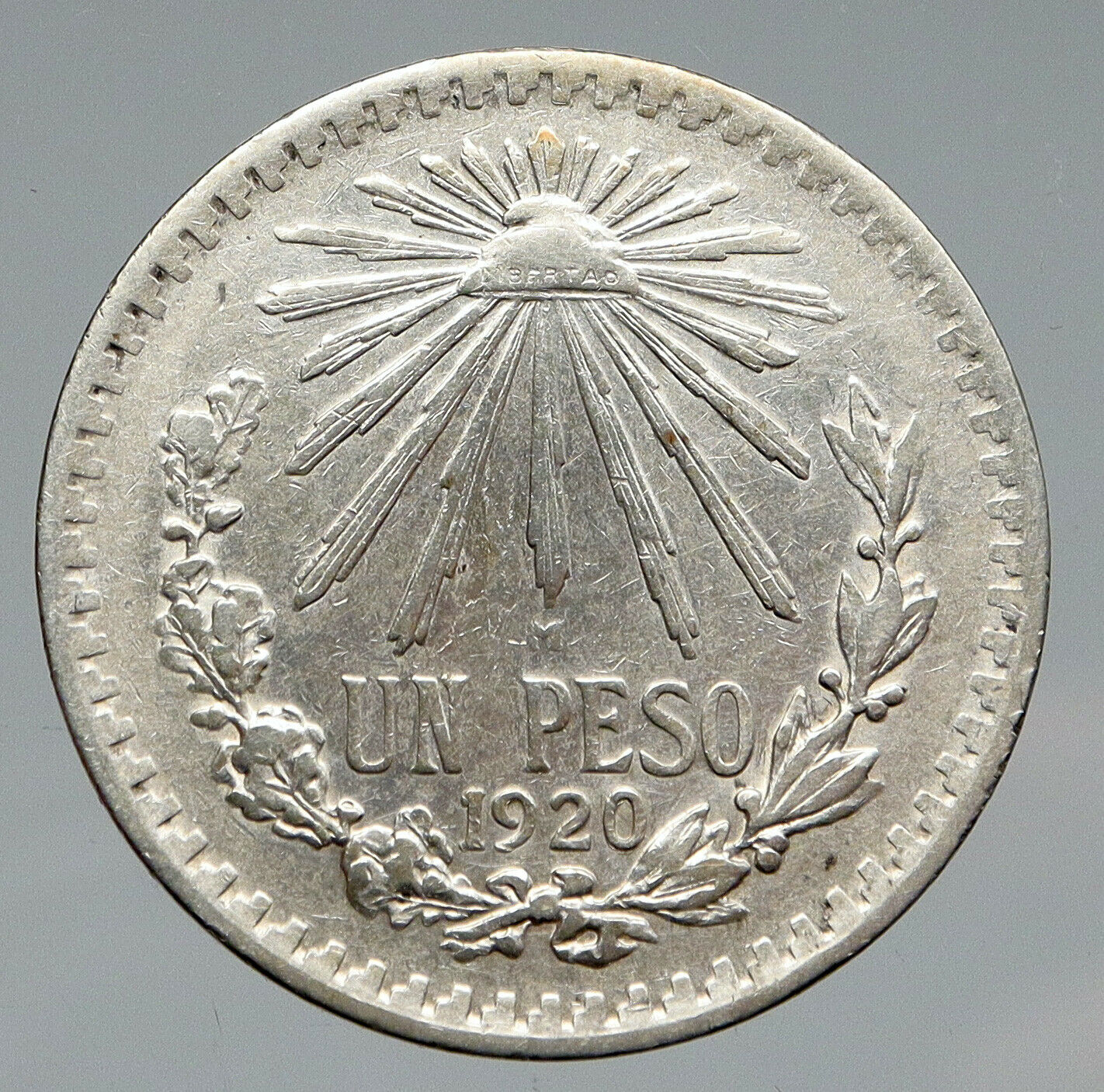 1920 MEXICO Eagle Liberty Cap Large Vintage OLD Silver Peso Mexican Coin i91453