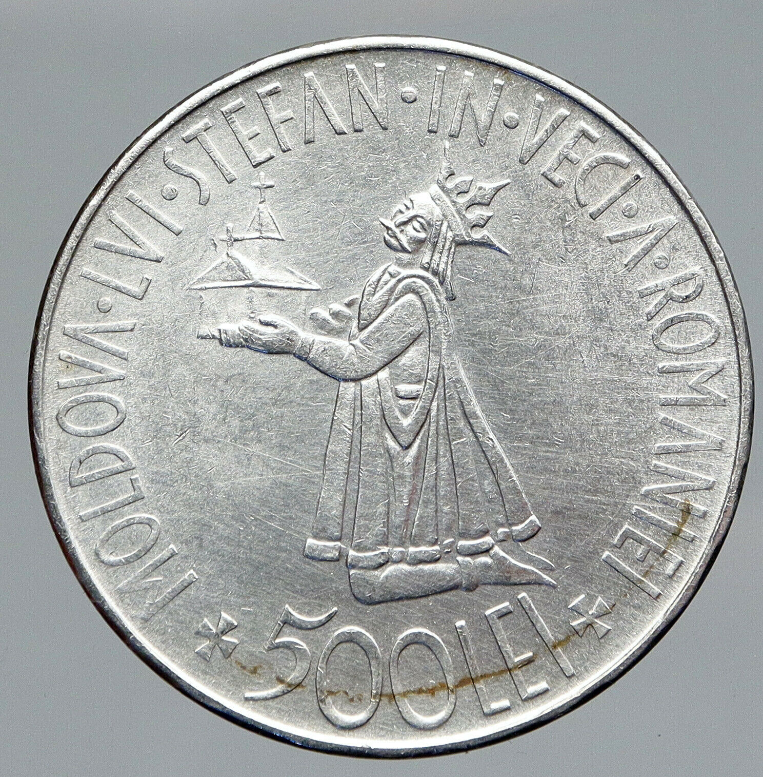 1941 ROMANIA Michael I Antique VINTAGE OLD Silver 500 LEI Romanian Coin i91439