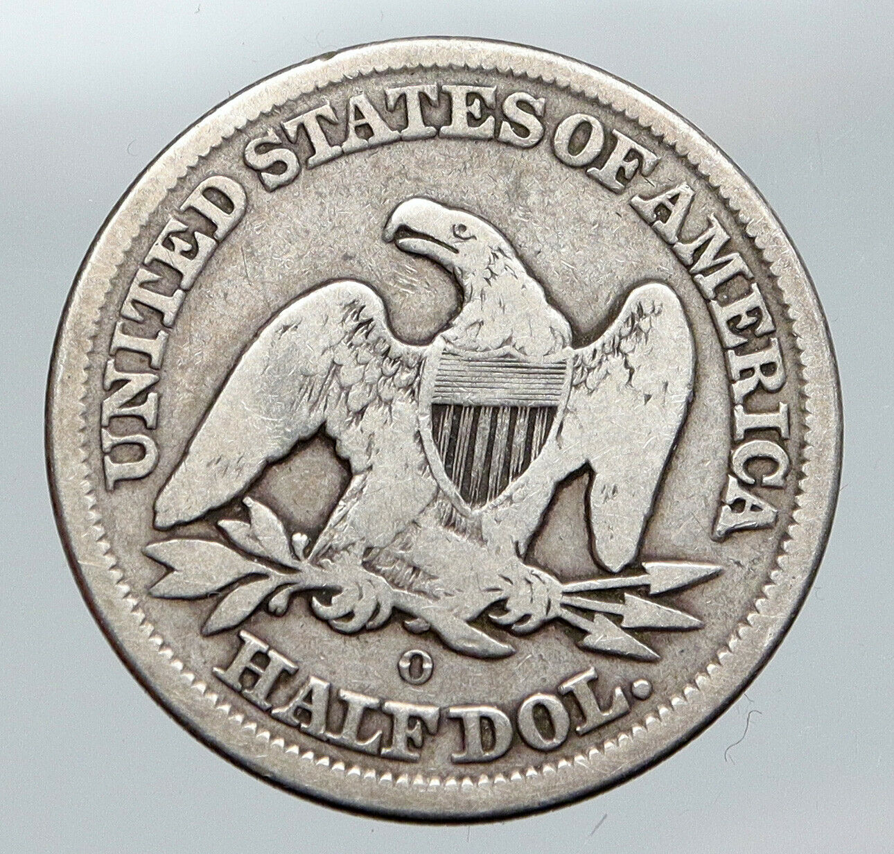 1854 O UNITED STATES US Silver SEATED LIBERTY Half Dollar Coin w EAGLE i91432