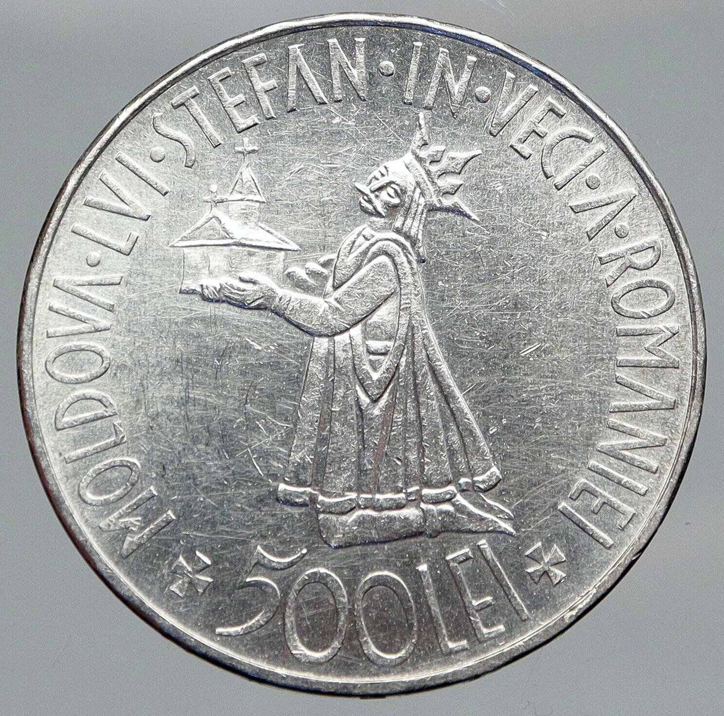 1941 ROMANIA Michael I Antique VINTAGE OLD Silver 500 LEI Romanian Coin i91442