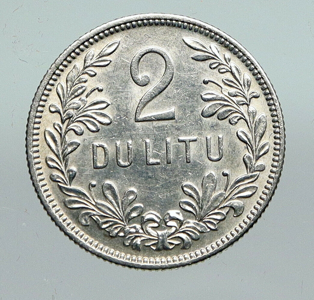 1925 LITHUANIA Silver 2 Litai JONAS BASANAVICIUS Vintage Lithuanian Coin i91294