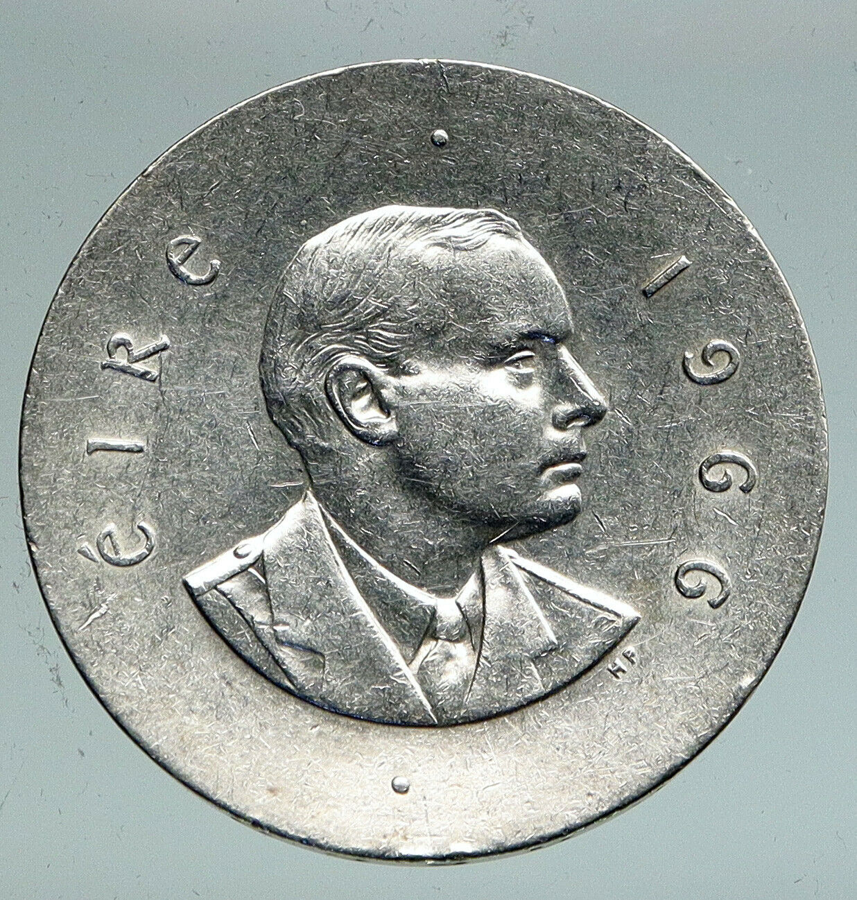1966 IRELAND Easter Rising w PEARSE Irish Antique Silver 10 Shilling Coin i91553