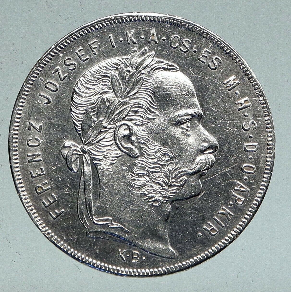 1879 HUNGARY w King Franz Joseph I Hungarian Genuine Silver Forint Coin i91555