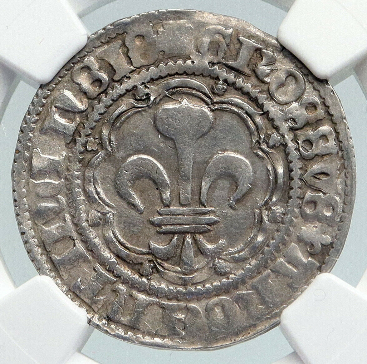 1400-99 AD GERMAN STATES Strasbourg Fleur-de-Lis SILVER Groschen NGC Coin i91601