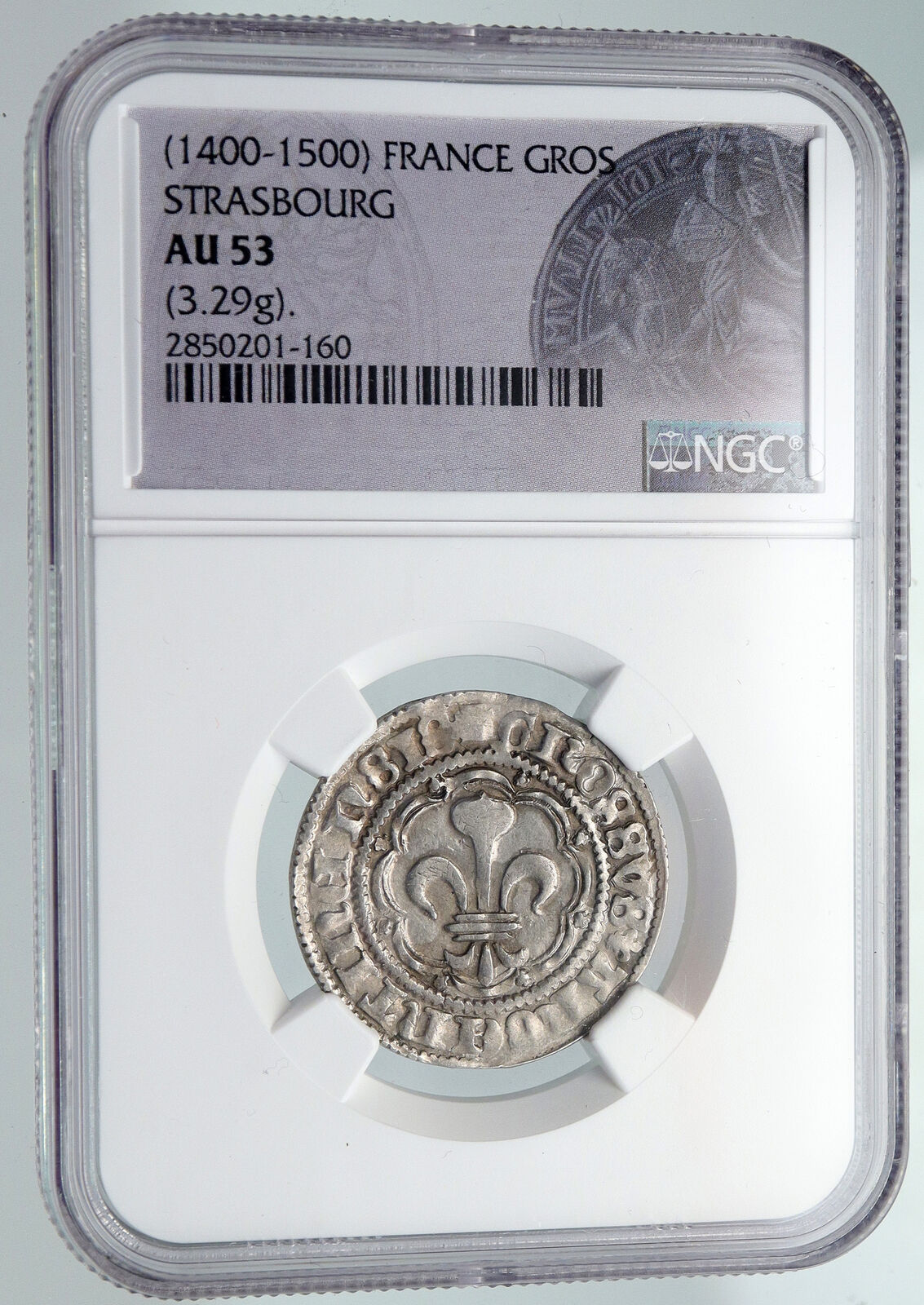 1400-99 AD GERMAN STATES Strasbourg Fleur-de-Lis SILVER Groschen NGC Coin i91601