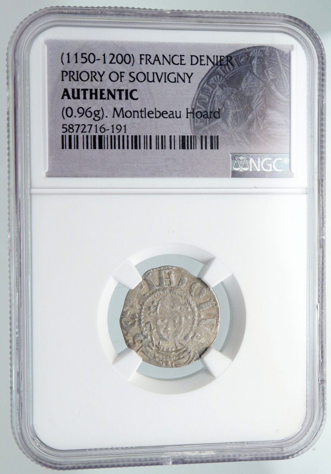 1150AD FRANCE FEUDAL Priory of Souvigny Medieval Silver Denier NGC Coin i91602