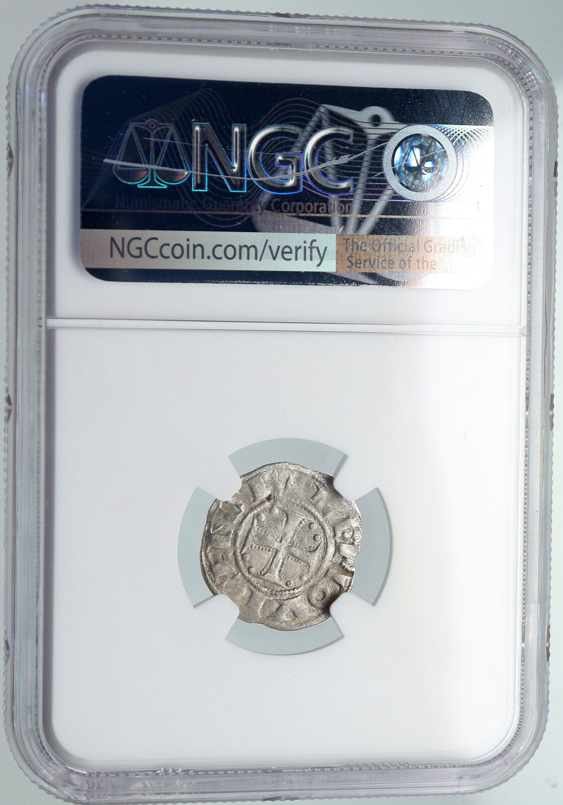 1100-1245 FRANCE Limoges Feudal ST. MARTIAL ABBEY Silver Denier Coin NGC i91603