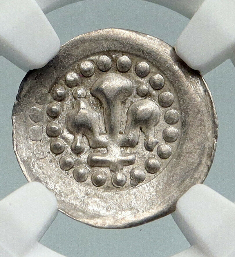 1300AD FRANCE FEUDAL Bracteate STRAUSBURG Medieval Silver Denier NGC Coin i91600